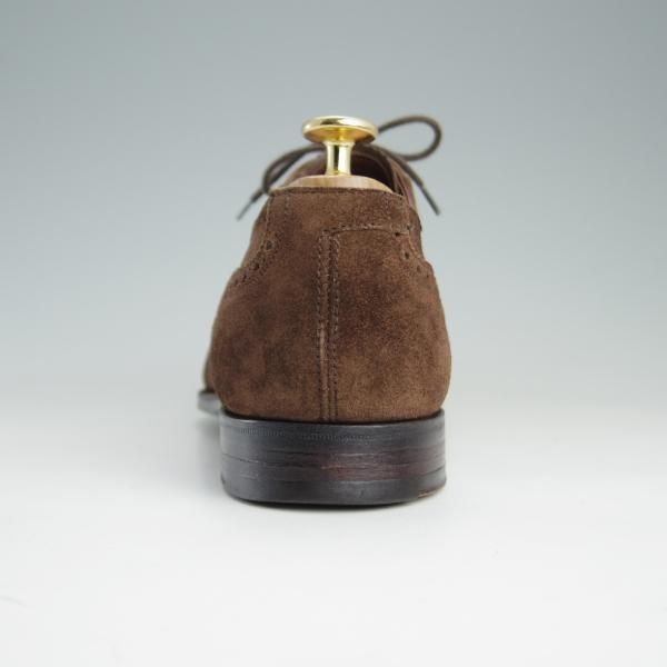 美品★クロケット&ジョーンズ 7.5D【ハンドグレードライン★ALBANY/337ラスト】クォーターブローグ/スエード/茶/Crockett&Jones★e453