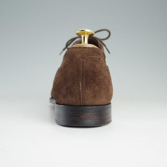 美品★クロケット&ジョーンズ 7.5D【ハンドグレードライン★ALBANY/337ラスト】クォーターブローグ/スエード/茶/Crockett&Jones★e453