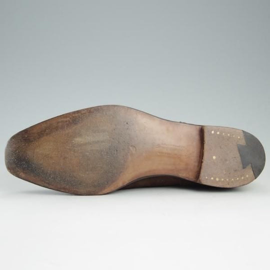 美品★クロケット&ジョーンズ 7.5D【ハンドグレードライン★ALBANY/337ラスト】クォーターブローグ/スエード/茶/Crockett&Jones★e453