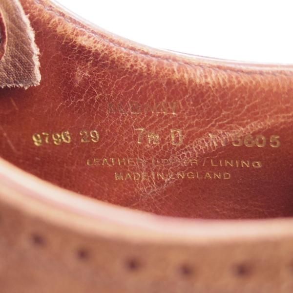 美品★クロケット&ジョーンズ 7.5D【ハンドグレードライン★ALBANY/337ラスト】クォーターブローグ/スエード/茶/Crockett&Jones★e453