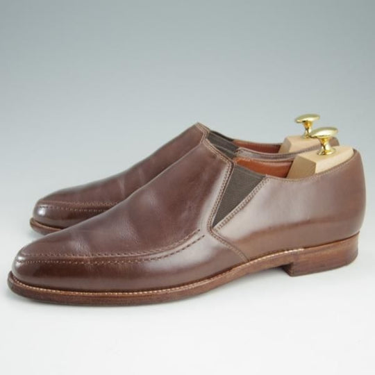 極上★クロケット&ジョーンズ 6.5E【トゥモローランド別注★サイドエラスティック】カーフ/茶/メンズ/TOMORROWLAND/Crockett&Jones★e454