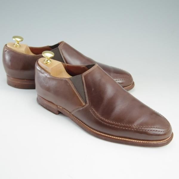 極上★クロケット&ジョーンズ 6.5E【トゥモローランド別注★サイドエラスティック】カーフ/茶/メンズ/TOMORROWLAND/Crockett&Jones★e454