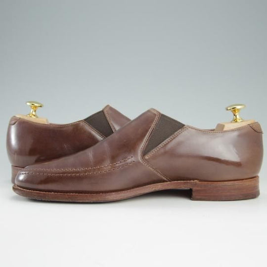 極上★クロケット&ジョーンズ 6.5E【トゥモローランド別注★サイドエラスティック】カーフ/茶/メンズ/TOMORROWLAND/Crockett&Jones★e454