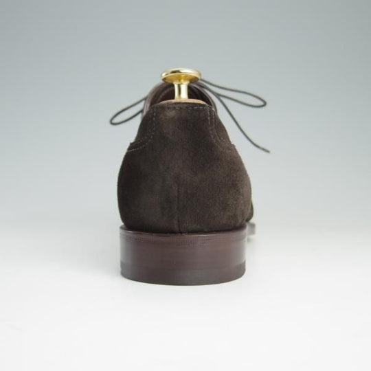 極美品★(伊)サントーニ SIZE 6.5【上級★グッドイヤーウェルテッド製法/ストレートチップ】13177/スエード/濃茶/メンズ/Santoni★e458