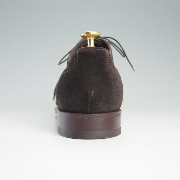 極美品★(伊)サントーニ SIZE 6.5【上級★グッドイヤーウェルテッド製法/ストレートチップ】13177/スエード/濃茶/メンズ/Santoni★e458