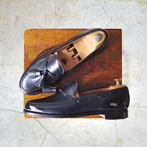 美品★クロケット&ジョーンズ 6.5E【★バーニーズNY別注/NASH 2】376ラスト/タッセルローファー/カーフ/黒/BARNEYS/Crockett&Jones★e459