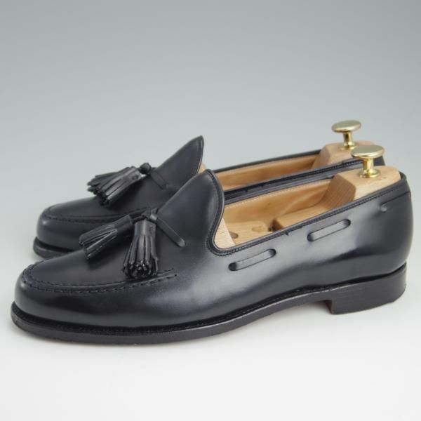 美品★クロケット&ジョーンズ 6.5E【★バーニーズNY別注/NASH 2】376ラスト/タッセルローファー/カーフ/黒/BARNEYS/Crockett&Jones★e459
