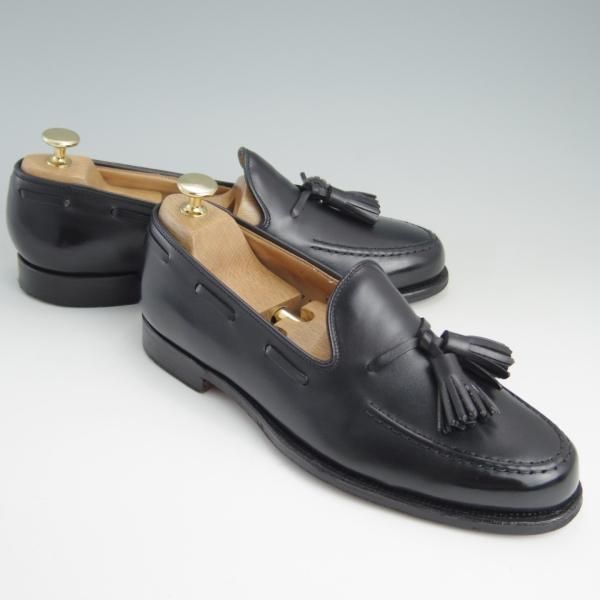美品★クロケット&ジョーンズ 6.5E【★バーニーズNY別注/NASH 2】376ラスト/タッセルローファー/カーフ/黒/BARNEYS/Crockett&Jones★e459