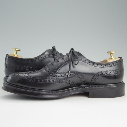 極美品★チャーチ 60F/UK6【貴重★104ラスト仕様/バーウッド似寄りモデル】4都市ロゴ/フルブローグ/カーフ/黒メンズ/Church's★e462