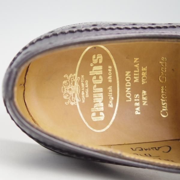 極美品★チャーチ 60F/UK6【貴重★104ラスト仕様/バーウッド似寄りモデル】4都市ロゴ/フルブローグ/カーフ/黒メンズ/Church's★e462