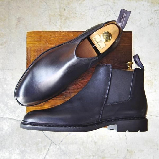 未使用★パラブーツ SIZE 8.5【定価￥74,800-★サイドゴアブーツ/CHAMFORT】ギャラクシーソール仕様/カーフ/黒/メンズ/Paraboot★e464