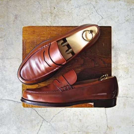 極上★(伊)タニノクリスチー SIZE 7【定価10万円以上★コインローファー】109291/スリッポン/カーフ/茶/メンズ/TANINO CRISCI★e465