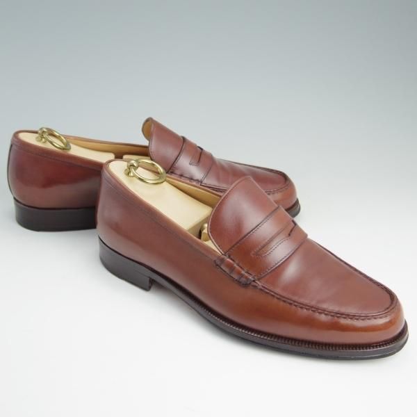 極上★(伊)タニノクリスチー SIZE 7【定価10万円以上★コインローファー】109291/スリッポン/カーフ/茶/メンズ/TANINO CRISCI★e465