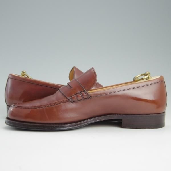 極上★(伊)タニノクリスチー SIZE 7【定価10万円以上★コインローファー】109291/スリッポン/カーフ/茶/メンズ/TANINO CRISCI★e465