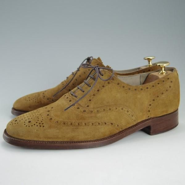 ★(英)グレンソン 8FX【貴重★カバ革/GENUINE HIPPO/footmaster】フットマスター/6029-28/フルブローグ/スエード/薄茶/GRENSON★e468