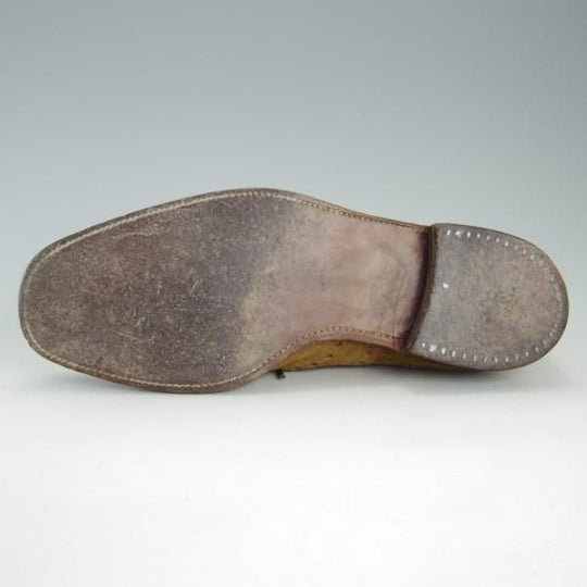 ★(英)グレンソン 8FX【貴重★カバ革/GENUINE HIPPO/footmaster】フットマスター/6029-28/フルブローグ/スエード/薄茶/GRENSON★e468