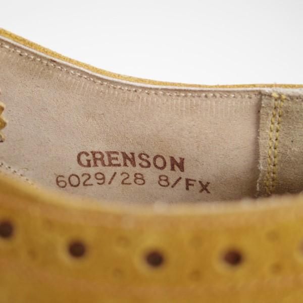 ★(英)グレンソン 8FX【貴重★カバ革/GENUINE HIPPO/footmaster】フットマスター/6029-28/フルブローグ/スエード/薄茶/GRENSON★e468