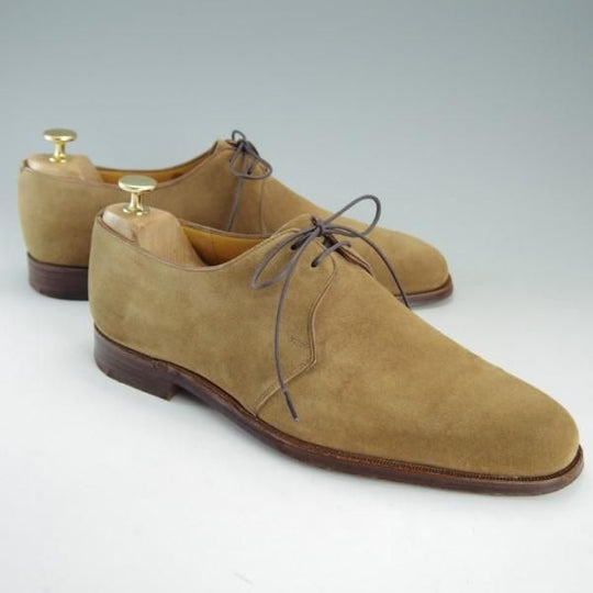 極上★(英)グレンソン 8.5E【貴重★BEAMS別注/プレーントゥ】88ラスト/Vフロント/スエード/薄茶/メンズ/靴/ビームス/GRENSON★e471