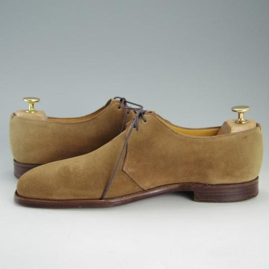 極上★(英)グレンソン 8.5E【貴重★BEAMS別注/プレーントゥ】88ラスト/Vフロント/スエード/薄茶/メンズ/靴/ビームス/GRENSON★e471