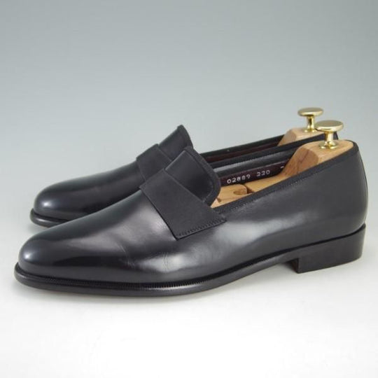 極美品★(伊)サルヴァトーレ・フェラガモ SIZE 7【★オペラパンプス/スリッポン】カーフ/黒/メンズ/Salvatore Ferragamo★e478