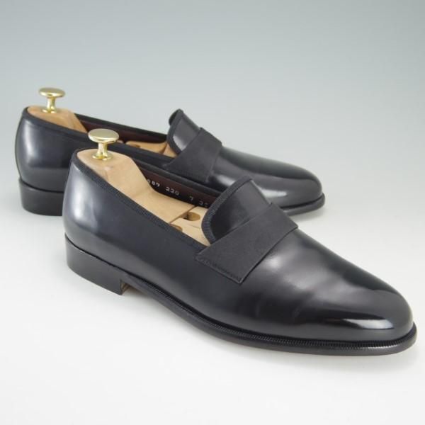 極美品★(伊)サルヴァトーレ・フェラガモ SIZE 7【★オペラパンプス/スリッポン】カーフ/黒/メンズ/Salvatore Ferragamo★e478
