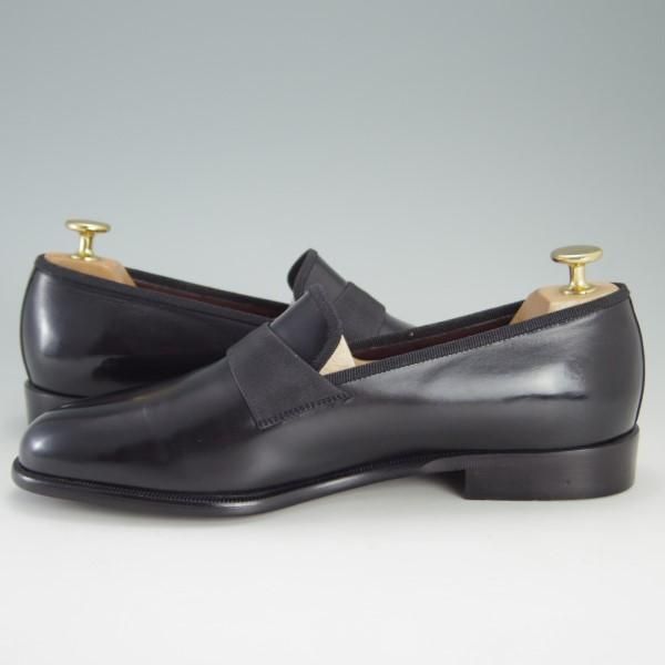 極美品★(伊)サルヴァトーレ・フェラガモ SIZE 7【★オペラパンプス/スリッポン】カーフ/黒/メンズ/Salvatore Ferragamo★e478
