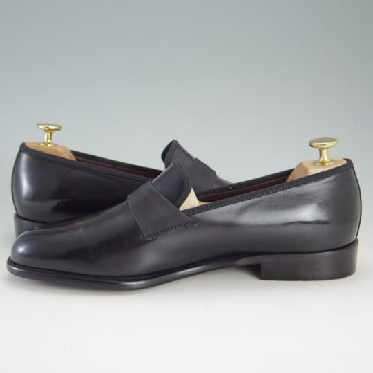 極美品★(伊)サルヴァトーレ・フェラガモ SIZE 7【★オペラパンプス/スリッポン】カーフ/黒/メンズ/Salvatore Ferragamo★e478