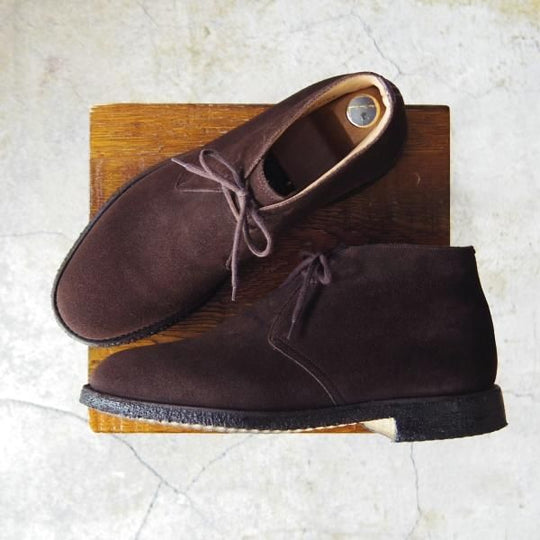 極美品★チャーチ 75F/UK7.5【定価￥73,700-★チャッカブーツ/RYDER】ライダー/81ラスト/4都市ロゴ/スエード/濃茶/メンズ/Church's★e485