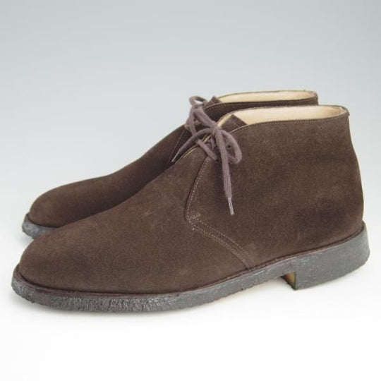 極美品★チャーチ 75F/UK7.5【定価￥73,700-★チャッカブーツ/RYDER】ライダー/81ラスト/4都市ロゴ/スエード/濃茶/メンズ/Church's★e485