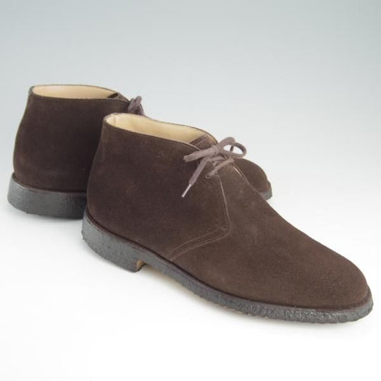 極美品★チャーチ 75F/UK7.5【定価￥73,700-★チャッカブーツ/RYDER】ライダー/81ラスト/4都市ロゴ/スエード/濃茶/メンズ/Church's★e485