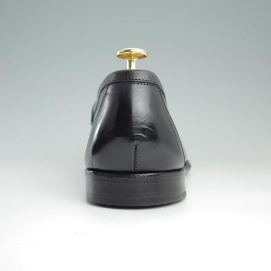 美品★ジョンロブ製 SIZE 44/UK10程度【貴重★エルメス別注/HERMES】KEITH/コインローファー/ミュージアムカーフ/黒/JOHN LOBB★e489