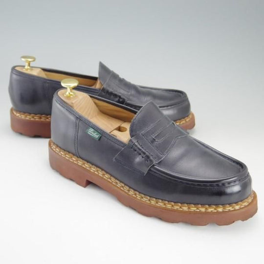 美品★パラブーツ SIZE 7.5【定価￥70,200-★ユナイテッドアローズ別注/REIMS/ランス】コインローファー/リスレザー/紺/Paraboot★e491