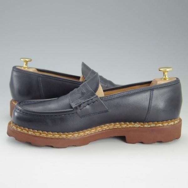 美品★パラブーツ SIZE 7.5【定価￥70,200-★ユナイテッドアローズ別注/REIMS/ランス】コインローファー/リスレザー/紺/Paraboot★e491
