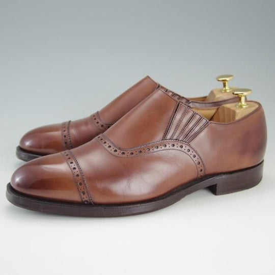 極上★(英)ニュー&リングウッド SIZE 8【貴重★QA07/サイドエラスティック】カーフ/茶/メンズ/リーガル/REGAL/NEW＆LINGWOOD★e492