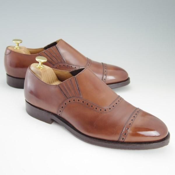 極上★(英)ニュー&リングウッド SIZE 8【貴重★QA07/サイドエラスティック】カーフ/茶/メンズ/リーガル/REGAL/NEW＆LINGWOOD★e492