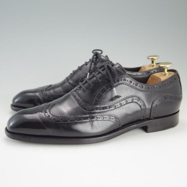 極上★(米)BARKER BLACK/バーカーブラック UK7【英国製★フルブローグ/ARCHDALE】ASHFIELDラスト/カーフ/黒/メンズ★e494