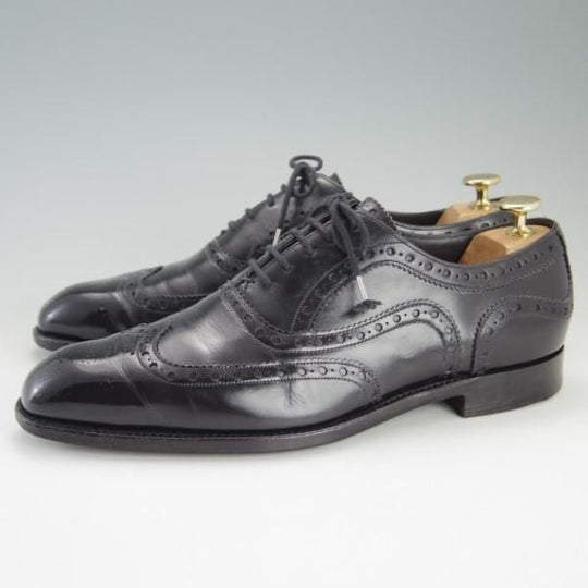 極上★(米)BARKER BLACK/バーカーブラック UK7【英国製★フルブローグ/ARCHDALE】ASHFIELDラスト/カーフ/黒/メンズ★e494