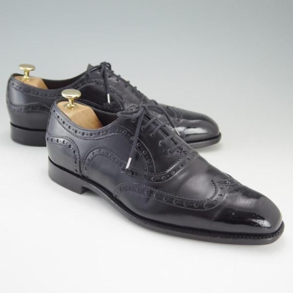 極上★(米)BARKER BLACK/バーカーブラック UK7【英国製★フルブローグ/ARCHDALE】ASHFIELDラスト/カーフ/黒/メンズ★e494