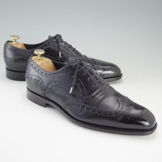 極上★(米)BARKER BLACK/バーカーブラック UK7【英国製★フルブローグ/ARCHDALE】ASHFIELDラスト/カーフ/黒/メンズ★e494