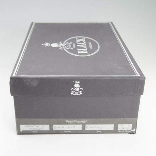 極上★(米)BARKER BLACK/バーカーブラック UK7【英国製★フルブローグ/ARCHDALE】ASHFIELDラスト/カーフ/黒/メンズ★e494