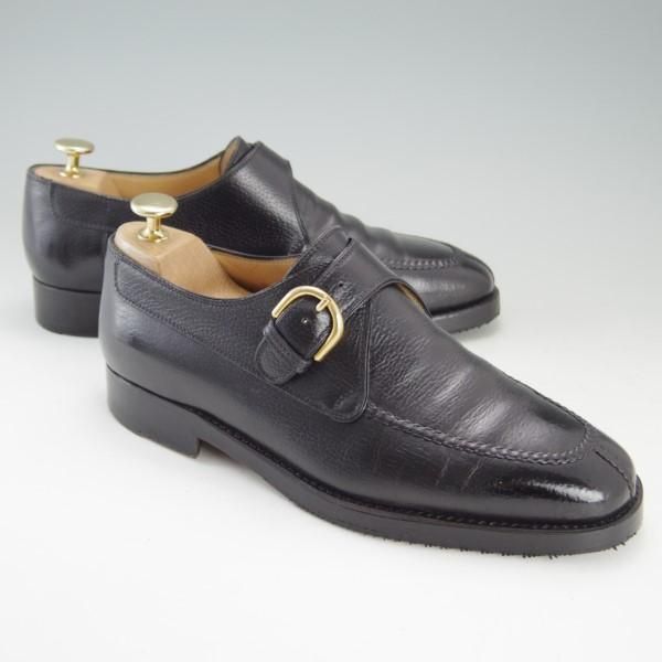 未使用　タニノクリスチー　ブラック モンクストラップシューズ 極上☆(伊)タニノクリスチー SIZE 6【貴重☆ブラックラピド製法/モンク