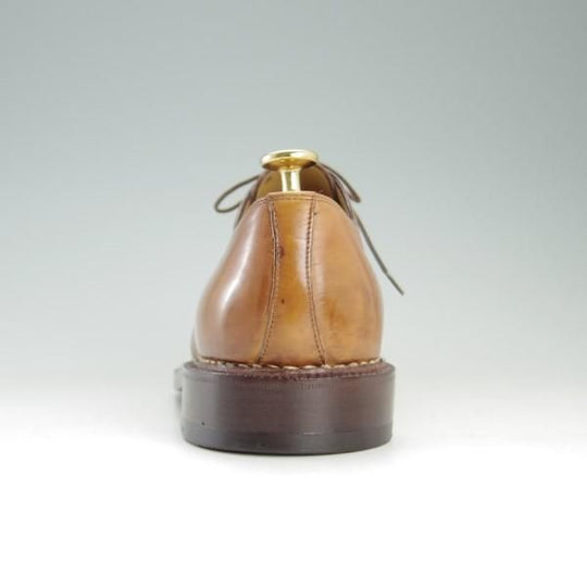 極上★(仏)オーベルシー SIZE 6.5【定価18万円以上★ノルベジェーゼ製法/プレーントゥ】カーフ/茶/メンズ/AUBERCY★e498