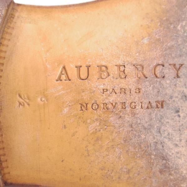 極上★(仏)オーベルシー SIZE 6.5【定価18万円以上★ノルベジェーゼ製法/プレーントゥ】カーフ/茶/メンズ/AUBERCY★e498