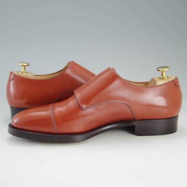 極美品★(神田)エトスクラブ UK7程度【オーダー品★ハンドソーンウェルテッド製法/九分仕立て】ダブルモンク/茶系/Ethos Club★e499