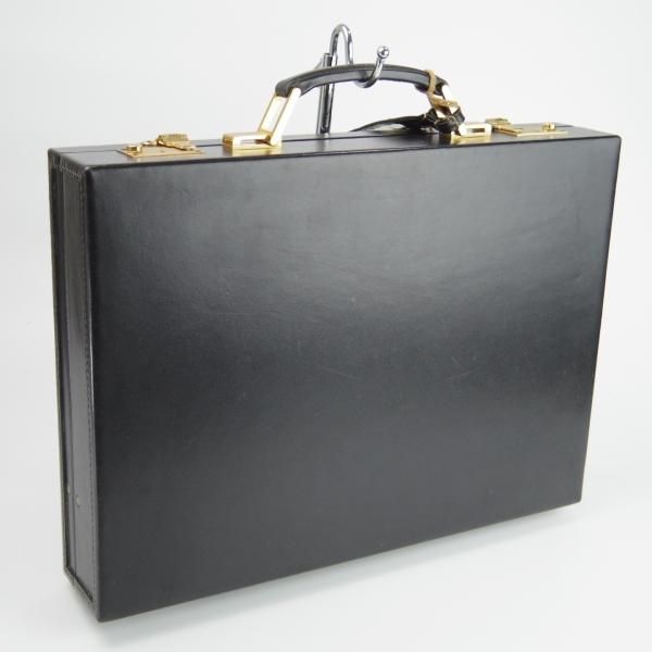 ★(英)ダンヒル/dunhill【定価10万円以上★レザー/アタッシュケース】メンズ/ビジネス/バッグ/黒/ブリーフケース★N5494