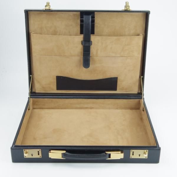★(英)ダンヒル/dunhill【定価10万円以上★レザー/アタッシュケース】メンズ/ビジネス/バッグ/黒/ブリーフケース★N5494