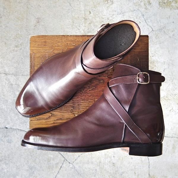 美品★(伊)F.LLI ジャコメッティ SIZE 42【定価￥140,800-★ジョッパーブーツ/FG337】(仏)デュプイ社/カーフ/濃茶/Giacometti★e502