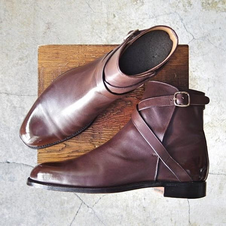 美品★(伊)F.LLI ジャコメッティ SIZE 42【定価￥140,800-★ジョッパーブーツ/FG337】(仏)デュプイ社/カーフ/濃茶/Giacometti★e502