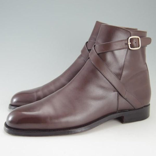美品★(伊)F.LLI ジャコメッティ SIZE 42【定価￥140,800-★ジョッパーブーツ/FG337】(仏)デュプイ社/カーフ/濃茶/Giacometti★e502