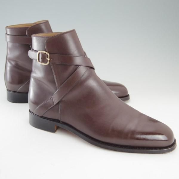 美品★(伊)F.LLI ジャコメッティ SIZE 42【定価￥140,800-★ジョッパーブーツ/FG337】(仏)デュプイ社/カーフ/濃茶/Giacometti★e502
